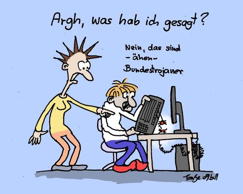 Cartoon: Bundestrojaner (medium) by TomSe tagged bundestrojaner