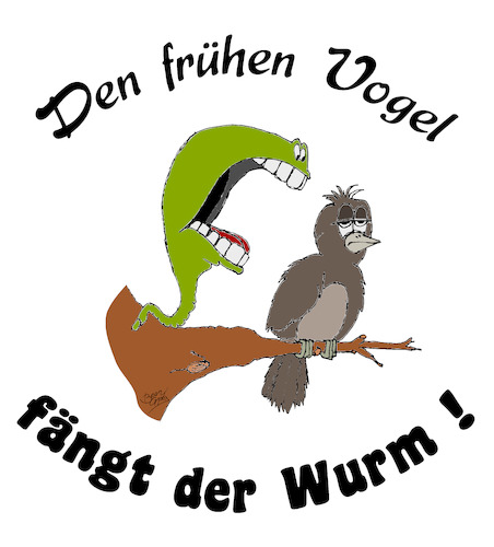 Cartoon: Den frühen Vogel fängt der Wurm (medium) by beangrphx tagged den,frühen,vogel,fängt,der,wurm,aufwachen,wach,gesundheit,arbeit,aufpassen,ehrgeiz,business