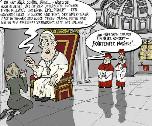 Cartoon: Kirche im Wandel (medium) by Weltasche tagged papst,franziskus,vatikan,katholiken,kirche,kardinal,humor,wortspiel
