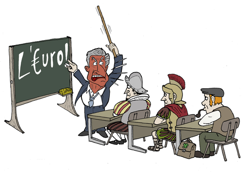 Cartoon: BCE (medium) by Weltasche tagged draghi,crisis,trichet,euro