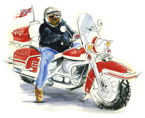 Cartoon: Harley Davidson Biker (medium) by drawgood tagged biker,motorbike,harley