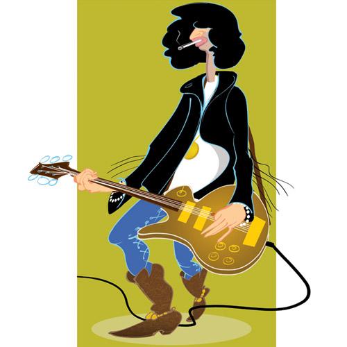 Cartoon: Ramone (medium) by drawgood tagged guitar,music,rock,portrait,cartoon