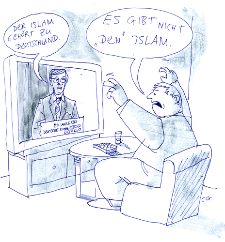 Cartoon: Christian Wulff (medium) by Christoph Gremmer tagged christian,wulff,islam,toleranz,diskurs