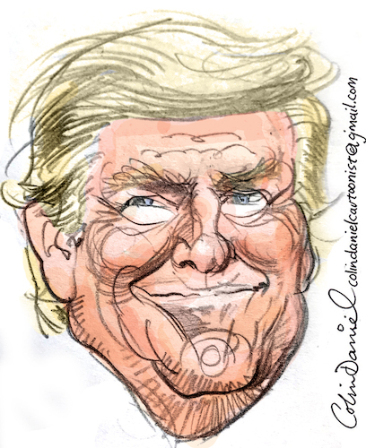 Cartoon: Donald Trump caricature (medium) by Colin A Daniel tagged donald,trump,caricature