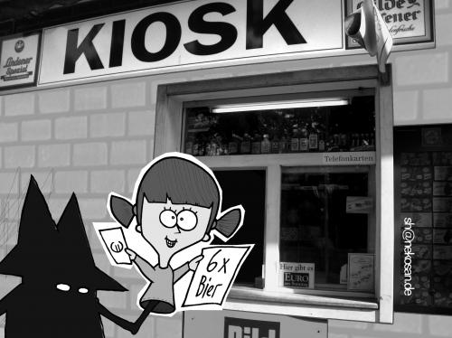 Cartoon: kiosk (medium) by stefan hoch tagged character