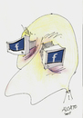 Cartoon: facebook addict (small) by ALCATO tagged zuckerbook