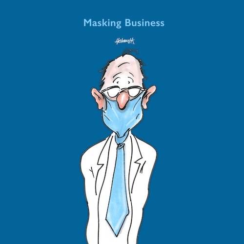 Cartoon: Business Mask (medium) by helmutk tagged business