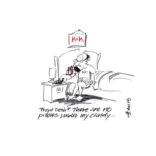 Cartoon: Candy Pillow (medium) by helmutk tagged traveling