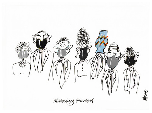 Cartoon: Masking Board (medium) by helmutk tagged business