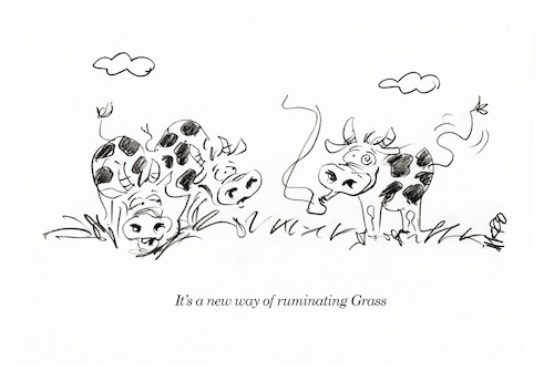 Cartoon: On Ruminatiing (medium) by helmutk tagged nature
