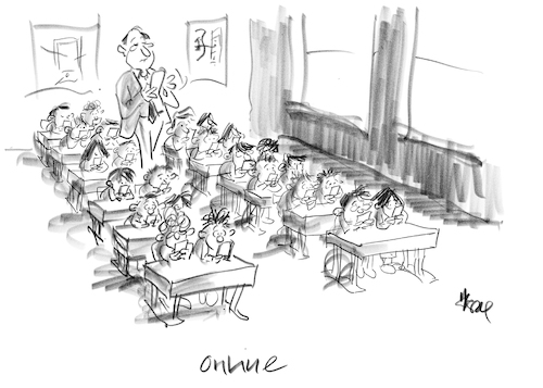 Cartoon: Online School (medium) by helmutk tagged digital