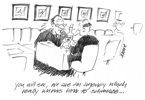 Cartoon: Schmooze (medium) by helmutk tagged business