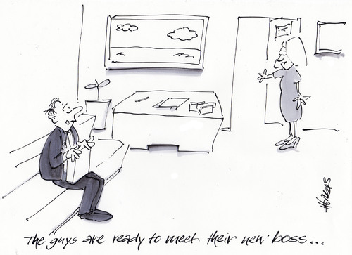 Cartoon: The New Boss (medium) by helmutk tagged business