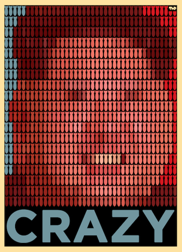 Cartoon: A Portrait of Crazy (medium) by Tjeerd Royaards tagged north,korea,kim,jong,un,crazy,missile,bomb,north,korea,kim,jong,un,crazy,missile,bomb