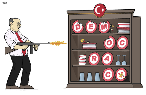 Cartoon: Erdogan Versus Terrorism (medium) by Tjeerd Royaards tagged turkey,erdogan,terrorism,terror,ankara,turkey,erdogan,terrorism,terror,ankara