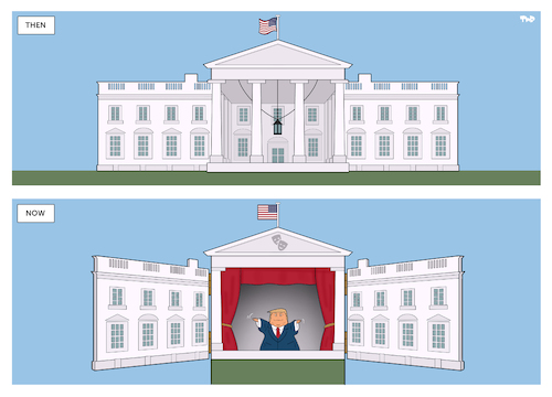 Cartoon: Puppet Show (medium) by Tjeerd Royaards tagged usa,trump,white,house,theater,theathre,puppet,show,usa,trump,white,house,theater,theathre,puppet,show