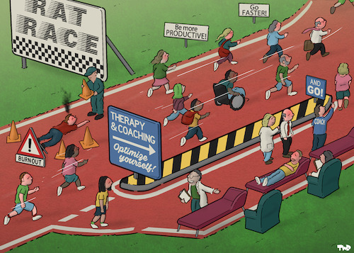 Cartoon: Rat race (medium) by Tjeerd Royaards tagged rat,race,competition,individualism,therapy,coaching,rat,race,competition,individualism,therapy,coaching