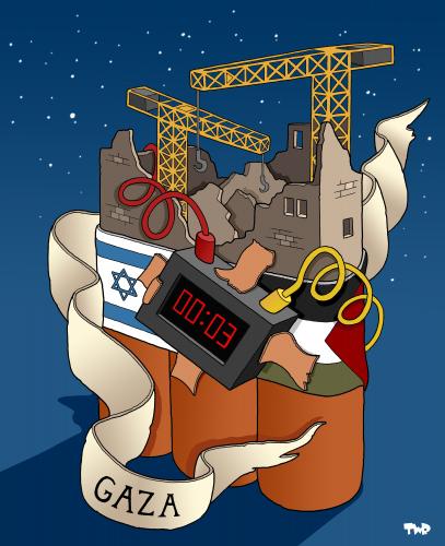 Cartoon: Rebuilding Gaza (medium) by Tjeerd Royaards tagged gaza,israel,violence,palestine,children,war,rebuilding,conference,egypt,bomb,timebomb,gaza,israel,palästina,gewalt,krieg,zerstörung,konflikt,politik,cartoon,bauen,aufbau,konferenz,wiederaufbau,bombe,bomben,militär,waffen,anschlag,terrorismus,terrorist