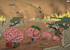 Cartoon: Refugees of war (small) by Tjeerd Royaards tagged brain,refugees,war,violence,intelligence,humans