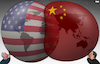 Cartoon: Spheres of influence (small) by Tjeerd Royaards tagged china,usa,america,biden,xi,jinping,power,world