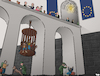 Cartoon: Two Europes (small) by Tjeerd Royaards tagged eu,europe,refugees,migrants,border