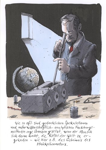 hubkolbenmotor von woessner, Philosophie Cartoon