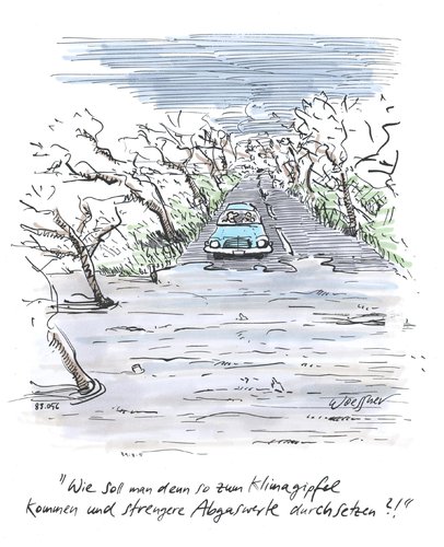 Cartoon: klimagipfel (medium) by woessner tagged klimagipfel,überschwemmung,hochwasser,klimawandel,klimakatastrophe,autoverkehr,abgase,abgasnorm,verbrauch,co2,umwelt,klimagipfel,überschwemmung,hochwasser,klimawandel,klimakatastrophe,autoverkehr,abgase,abgasnorm,verbrauch,co2,umwelt