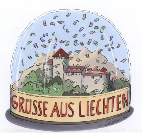 Cartoon: liechtenstein (medium) by woessner tagged schneekugel,finanzen,kriminalität,steuer,,finanzen,kriminalität,steuer,schneekugel,liechtenstein,schütteln,geld,verbrechen,steuerhinterziehung,besteuerung,steuerfahnder,steuerprüfer,steuerprüfung,steuererklärung,einkommensteuererklärung,steuerbetrug,steuerbetrüger,steuerparadies,steueroase,spitzensteuer,reichensteuer,luxussteuer,wirtschaftsverbrechen,schmiergeld,schmiergeldzahlung,geldwäsche,schwarzgeld,schwarze kasse,schwarze,kasse