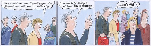 Cartoon: Mein Kampf (medium) by woessner tagged hitler,mein,kampf,terrorismus,zweiter,weltkrieg,imperialismus,rohstoffe,krieg,hitler,mein,kampf,terrorismus,zweiter,weltkrieg,imperialismus,rohstoffe,krieg