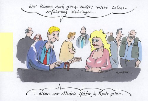 Cartoon: Models in Rente (medium) by woessner tagged models,in,rente,alter,schönheit,erfahrung,rentenkürzung,models,rente,schönheit,erfahrung,rentenkürzung,renten,rentner,rentenempfänger,senioren,model,beauty,alter,erfahrungen,generation