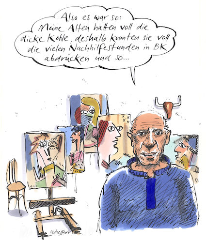 Cartoon: Picasso Nachhilfe (medium) by woessner tagged woessner,karikaturen,cartoons,schule,bildung,unterricht,malerei,genial,genialität,ausbildungsförderung,familie,familiärer,hintergrund,picasso,nachhilfe,begabung,förderung,bildende,kunst,pablo,maler,genie,eltern,reich,wohlhabend,oberschicht,armut,reichtum,gesellschaftliche,schichten,klassen,bildungsgerechtigkeit,woessner,karikaturen,cartoons,schule,bildung,unterricht,malerei,genial,genialität,ausbildungsförderung,familie,familiärer,hintergrund,picasso,nachhilfe,begabung,förderung,bildende,kunst,pablo,maler,genie,eltern,reich,wohlhabend,oberschicht,armut,reichtum,gesellschaftliche,schichten,klassen,bildungsgerechtigkeit