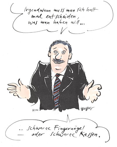 Cartoon: schwarze Kassen (medium) by woessner tagged freimut,woessner,cartoons,karikaturen,hammer,amboss,partei,politik,politiker,parteikasse,korruption,parteienfinanzierung,vorteilsnahme,bestechung,lobbyismus,banken,industrie,finanzen,schwarze,kassen,fingernägel,ehrliche,arbeit,arbeiter,dreck,saubermann,white,collar,kriminalität,schwarzgeld,steueroasen,steuer,steuerhinterziehung,steuervermeidung,steuerbetrug,freimut,woessner,cartoons,karikaturen,hammer,amboss,partei,politik,politiker,parteikasse,korruption,parteienfinanzierung,vorteilsnahme,bestechung,lobbyismus,banken,industrie,finanzen,schwarze,kassen,fingernägel,ehrliche,arbeit,arbeiter,dreck,saubermann,white,collar,kriminalität,schwarzgeld,steueroasen,steuer,steuerhinterziehung,steuervermeidung,steuerbetrug