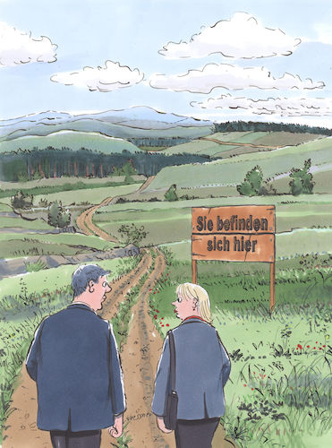 Cartoon: Sie befinden sich hier (medium) by woessner tagged woessner,karikaturen,cartoons,wanderweg,landkarte,spaziergang,freie,natur,erholung,naherholung,naturnah,wanderlehrpfad,sie,befinden,sich,hier,orientierung,landschaft,hinweisschild,ortsangabe,wanderung,schild,standort,gps,breitengrad,längengrad,weg,orientierunghilfe,orientierungslosigkeit,orientierungslos,woessner,karikaturen,cartoons,wanderweg,landkarte,spaziergang,freie,natur,erholung,naherholung,naturnah,wanderlehrpfad,sie,befinden,sich,hier,orientierung,landschaft,hinweisschild,ortsangabe,wanderung,schild,standort,gps,breitengrad,längengrad,weg,orientierunghilfe,orientierungslosigkeit,orientierungslos