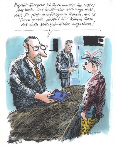 Cartoon: sparbuch (medium) by woessner tagged sparbuch,sparkasse,vermögen,geld,bank,jugend,sparbuch,sparkasse,bank,banken,kunde,sparen,geld,finanzen,vorsorge,rente,altersvorsorge,kundenberater,berater,jugend,jugendlicher,jugendliche,verantwortung,abzocken,punk,wirtschaft,wirtschaftskrise,finanzkrise