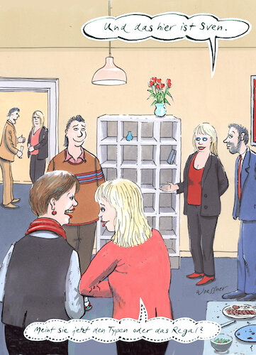 Cartoon: Sven (medium) by woessner tagged freimut,woessner,karikaturen,cartoons,erotik,design,marke,markenname,markendesign,verwechslung,freundinnen,lästerzungen,lästern,ablästern,herziehen,sven,ikea,regal,typ,mann,vorstellung,vorstellen,party,treffen,produktname,typisch,schwedisches,möbelhaus,sprache,vertrauen,wörter,deutsch,vorname,freimut,woessner,karikaturen,cartoons,erotik,design,marke,markenname,markendesign,verwechslung,freundinnen,lästerzungen,lästern,ablästern,herziehen,sven,ikea,regal,typ,mann,vorstellung,vorstellen,party,treffen,produktname,typisch,schwedisches,möbelhaus,sprache,vertrauen,wörter,deutsch,vorname