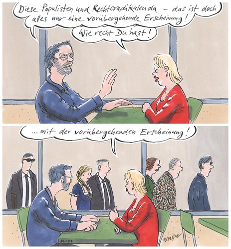 Cartoon: vorübergehende Erscheinung (medium) by woessner tagged vorübergehende,erscheinung,populismus,rechtsradikalismus,neonazis,faschismus,europa,nationalismus,vorübergehende,erscheinung,populismus,rechtsradikalismus,neonazis,faschismus,europa,nationalismus