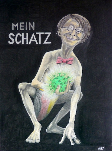 Cartoon: mein Schatz (medium) by Kobi tagged karl,lauterbach,corona,gollum