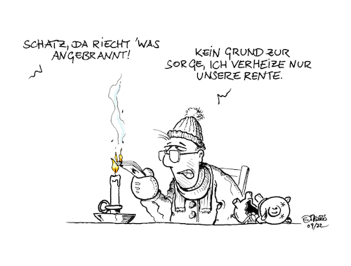 Cartoon: Kein Grund zur Sorge (medium) by MosesCartoons tagged gaspreis,energiekosten,energie,heizen,winter