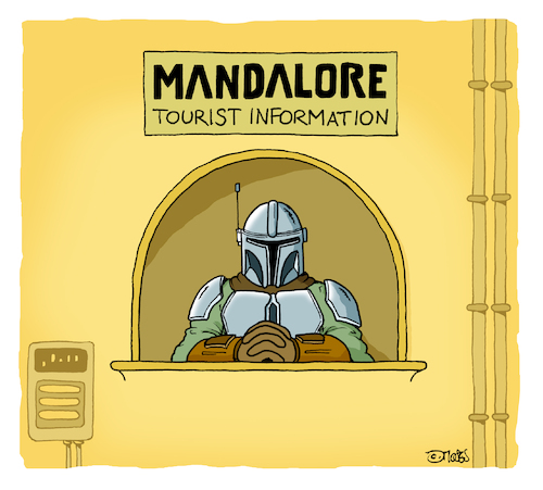 Cartoon: Mandalore Tourist Information (medium) by MosesCartoons tagged mandalore,tourist,information,mandalorian,starwars,science,fiction,mosescartoons,mando,tourismus,hilfe,auskunft,mandalore,tourist,information,mandalorian,starwars,science,fiction,mosescartoons,mando,tourismus,hilfe,auskunft