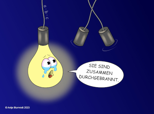 Cartoon: Durchgebrannt (medium) by a-b-c tagged abc,glühbirne,licht,lampe,strom,verbrauch,elektrizität,energie,led,kosten,tarif,freundschaft,ehe,trennung,schmerz,seitensprung,einsamkeit,scheidung,abc,glühbirne,licht,lampe,strom,verbrauch,elektrizität,energie,led,kosten,tarif,freundschaft,ehe,trennung,schmerz,seitensprung,einsamkeit,scheidung