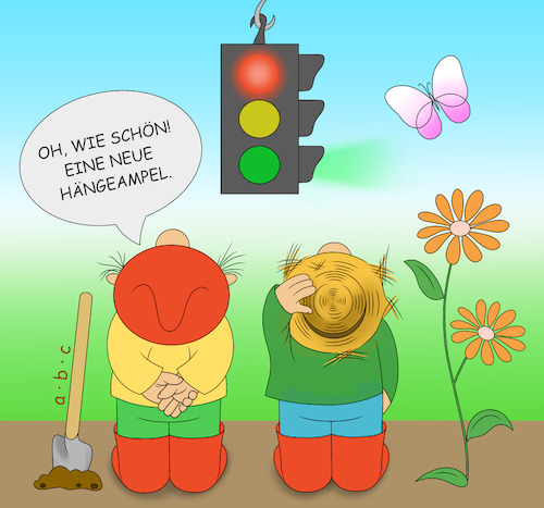 Cartoon: Hängeampel (medium) by a-b-c tagged abc,zwerg,gartenzwerg,schmetterling,garten,blumen,blühen,natur,sommer,frühling,hängeampel,ampel,verkehr,auto,straße,licht,signal,gärtner,wachstum,arbeit,fun,lustig,spaß,lachen,vorgarten,haus,rasen,abc,zwerg,gartenzwerg,schmetterling,garten,blumen,blühen,natur,sommer,frühling,hängeampel,ampel,verkehr,auto,straße,licht,signal,gärtner,wachstum,arbeit,fun,lustig,spaß,lachen,vorgarten,haus,rasen