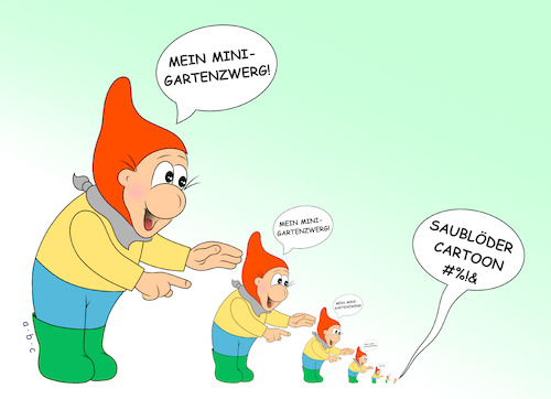 Cartoon: Minizwerg (medium) by a-b-c tagged abc,mini,zwerg,rekursiv,rekursion,physik,spiegel,optik,wiederholung,matroschka,spiegelkabinett,garten,gartenzwerg,niedlich,abc,mini,zwerg,rekursiv,rekursion,physik,spiegel,optik,wiederholung,matroschka,spiegelkabinett,garten,gartenzwerg,niedlich