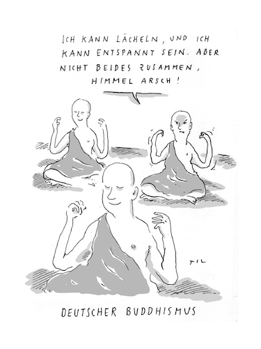 Cartoon: Deutscher Buddhismus (medium) by Til Mette tagged buddhismus,deutschland,religion
