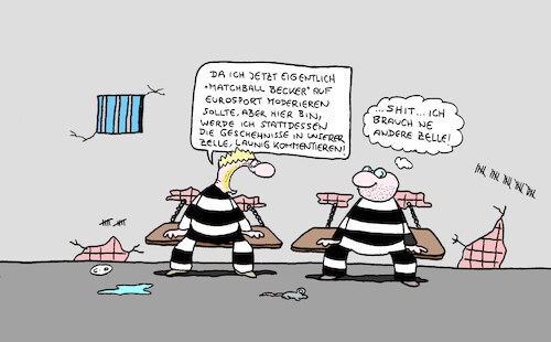 Cartoon: Bobbele in Prison (medium) by CartoonMadness tagged gefängnis,becker,eurosport,tennis