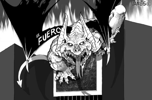 Cartoon: Angel de la guarda (medium) by JAMEScartoons tagged corrupcion,diputados,congreso,demonio