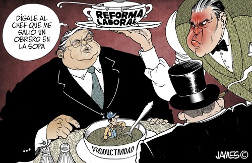 Cartoon: El Comensal Economico (medium) by JAMEScartoons tagged rico,empresario,mesero,sopa,james,cartonista,jaime,mercado