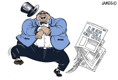 Cartoon: La Inversion Privada (medium) by JAMEScartoons tagged reforma,energetica,pemex,corrupcion,privatizacion,epn,petroleo,inversionista
