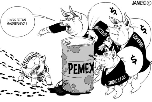 Cartoon: los verdaderos Defraudaores (medium) by JAMEScartoons tagged corrupcion,pemex,fraude