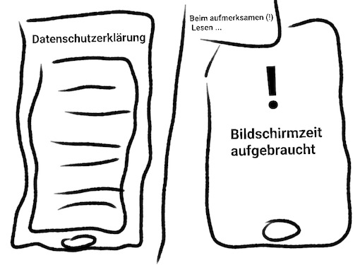 Cartoon: Datenschutzerklärung lesen (medium) by ApiloniusArt tagged digital,datenschutz,datenschutzerklärung,handy,smartphone,app,software,programm,rechtliches,installieren