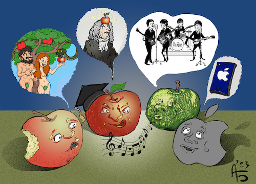 Cartoon: Angeber (medium) by Back tagged angeber,leistung,summary,resume,business,apfel,cartoon,apple
